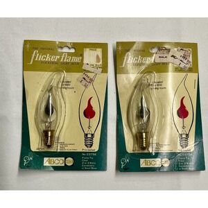Vintage ABCO Flicker Flame Light Bulbs Lot Of 2 Candelabra Base